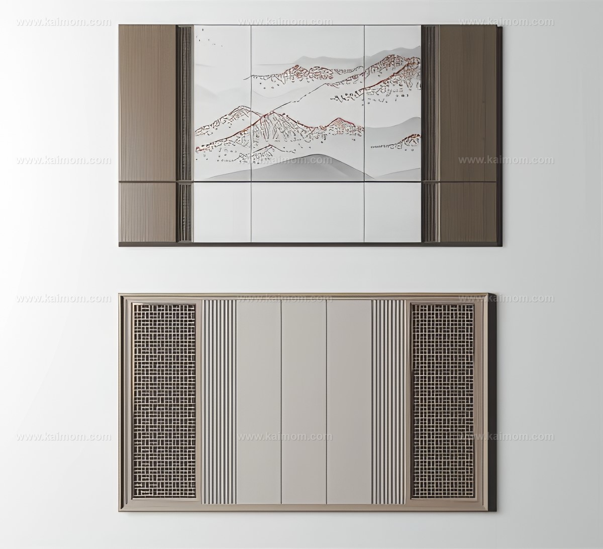 电视背景墙SU模型-1