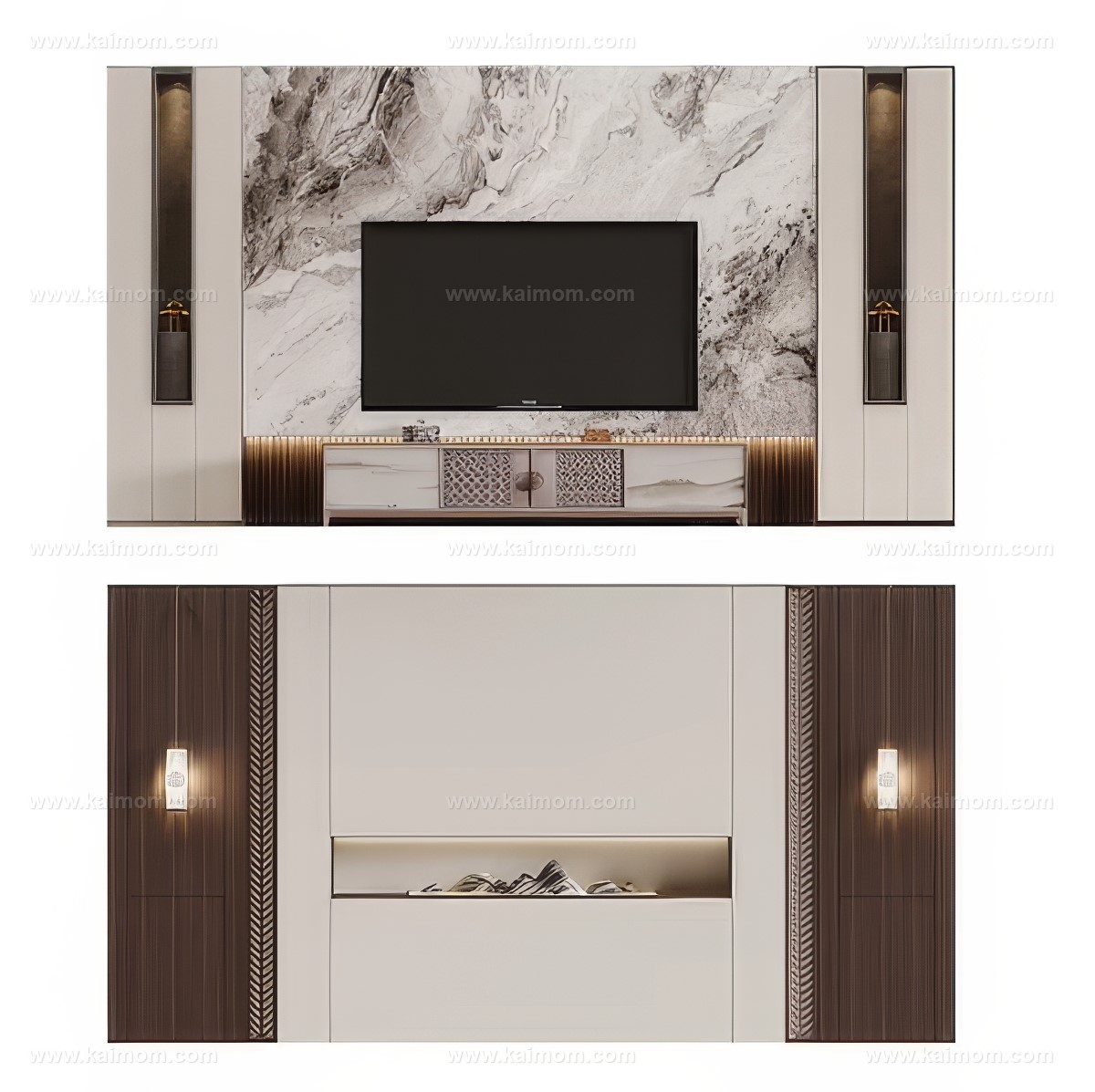 电视背景墙SU模型-1