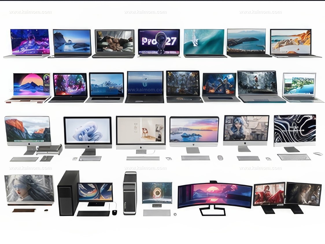 电脑_电脑桌SU模型-1