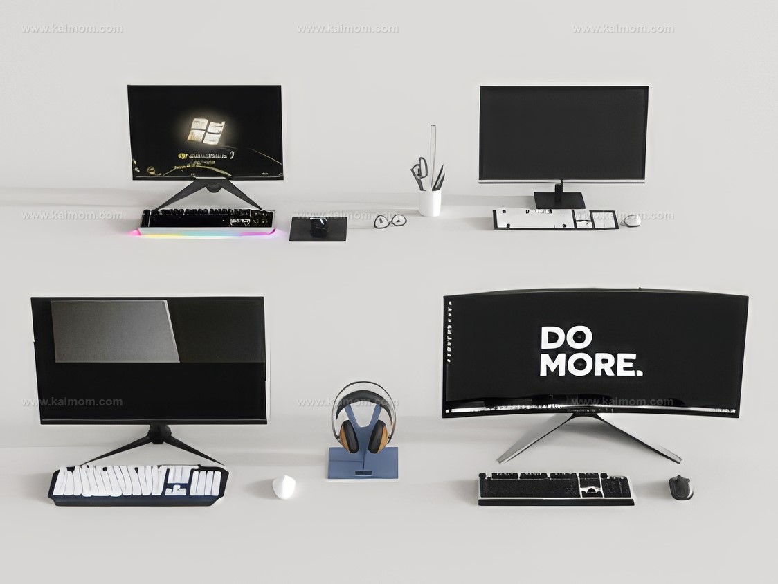 电脑_电脑桌SU模型-1