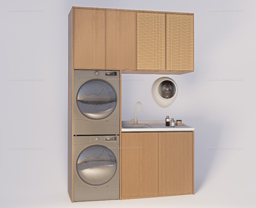 阳台洗衣机柜D5模型-1