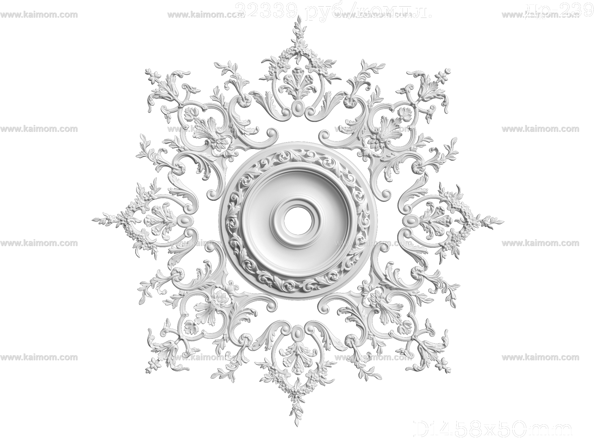 欧式古典雕花灯池3D模型-1