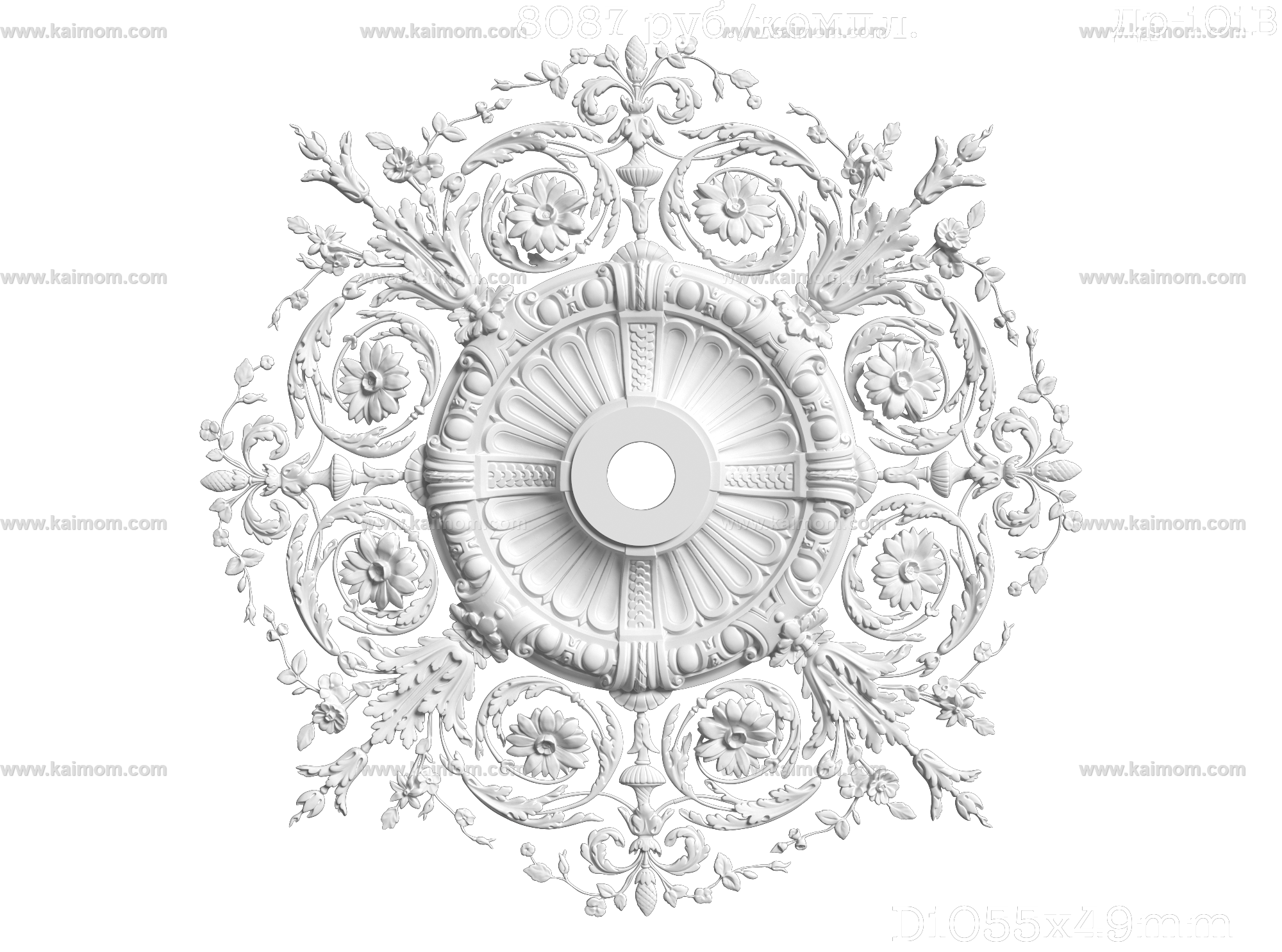欧式古典雕花灯池3D模型-1