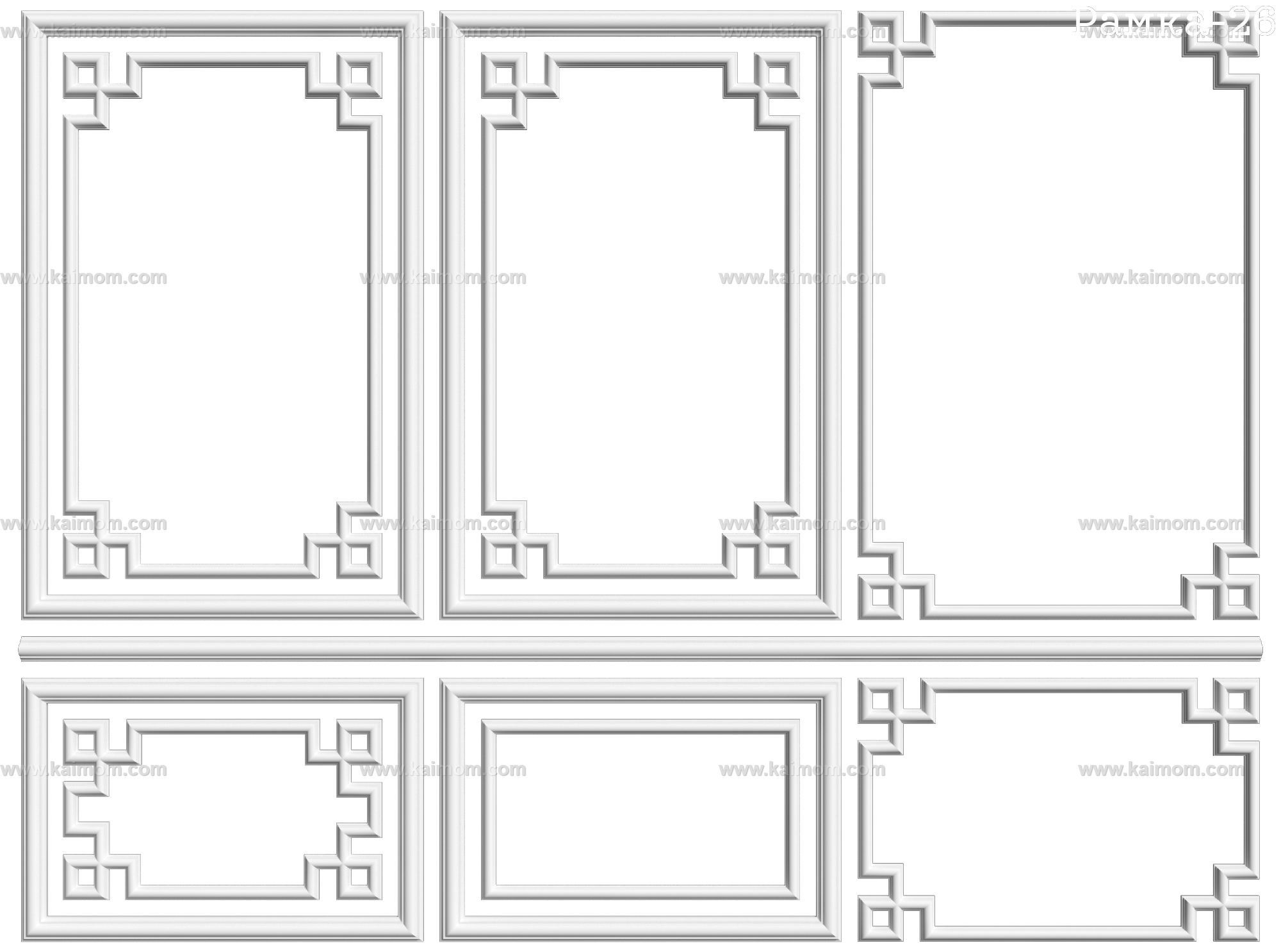 欧式墙面雕花3D模型-1