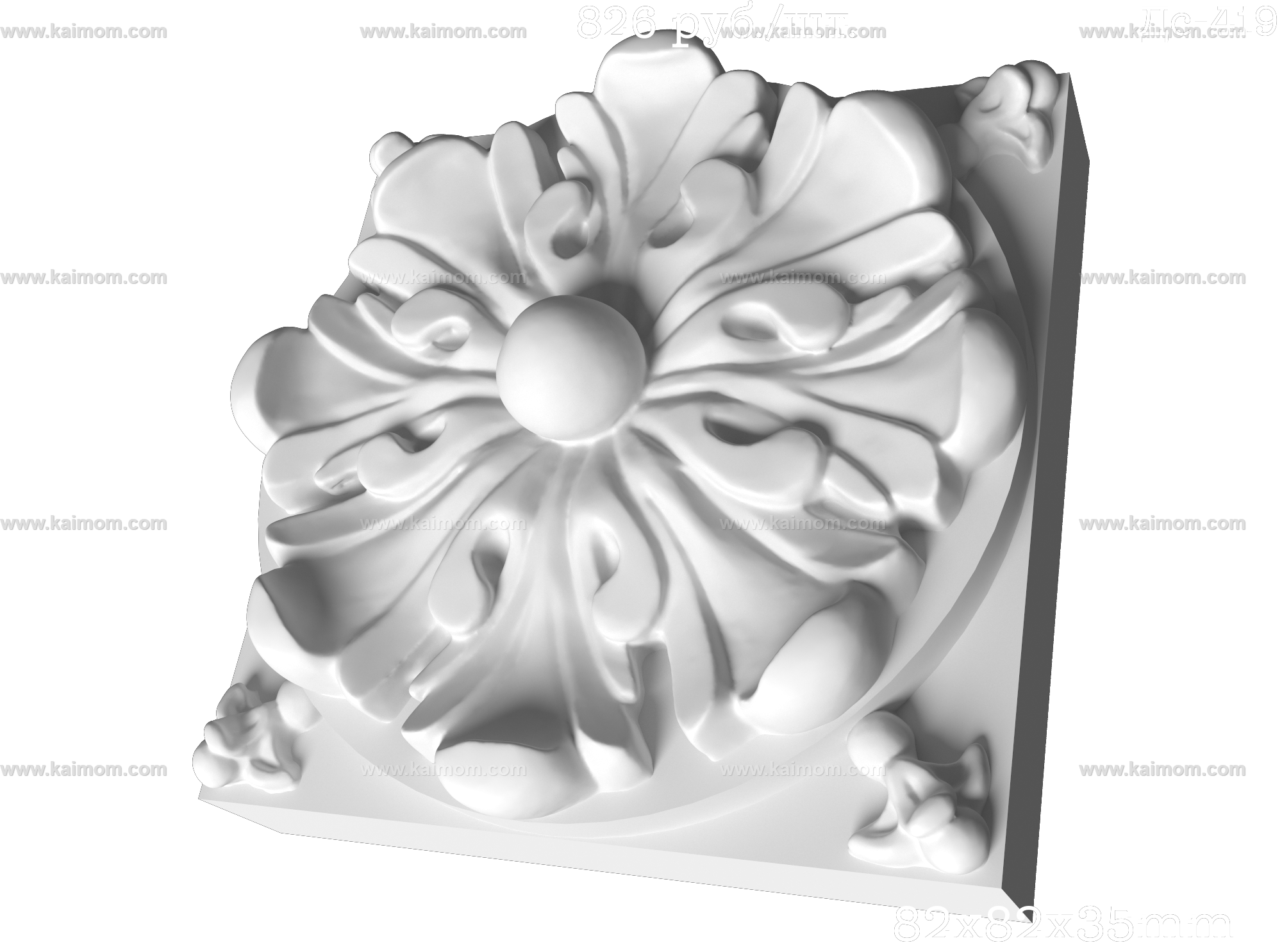 欧式墙面雕花3D模型-1