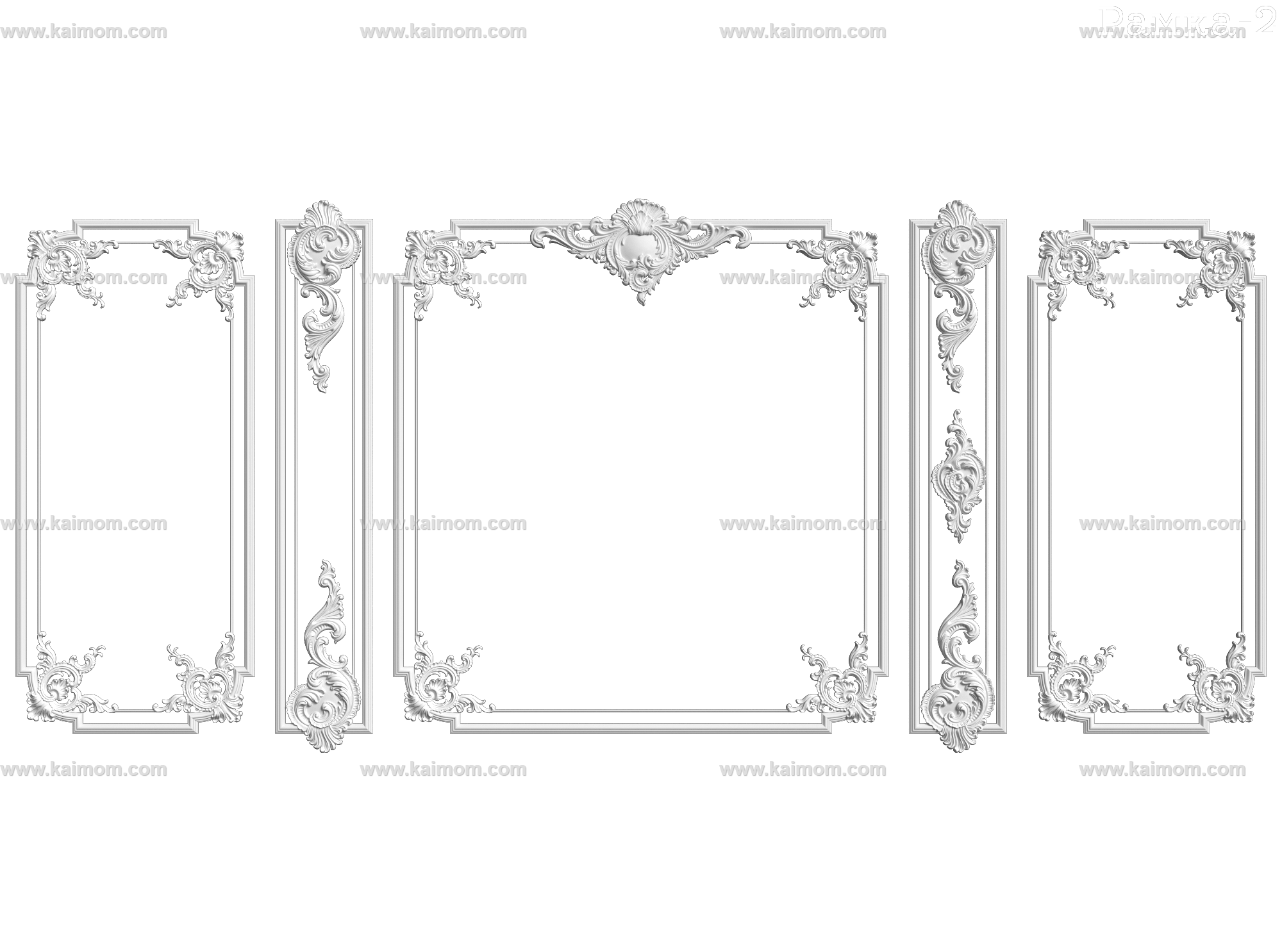 欧式墙面雕花3D模型-1