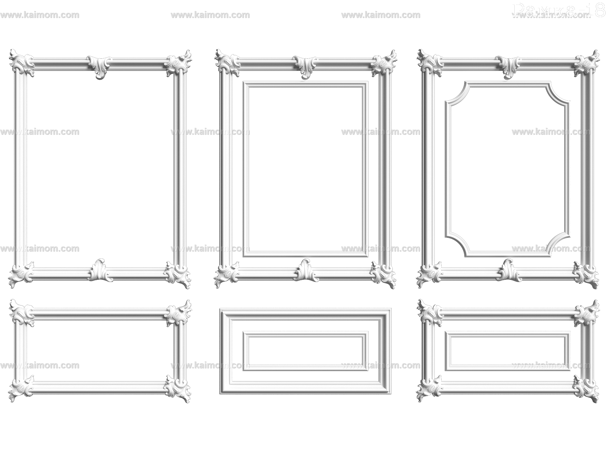 欧式墙面雕花3D模型-1