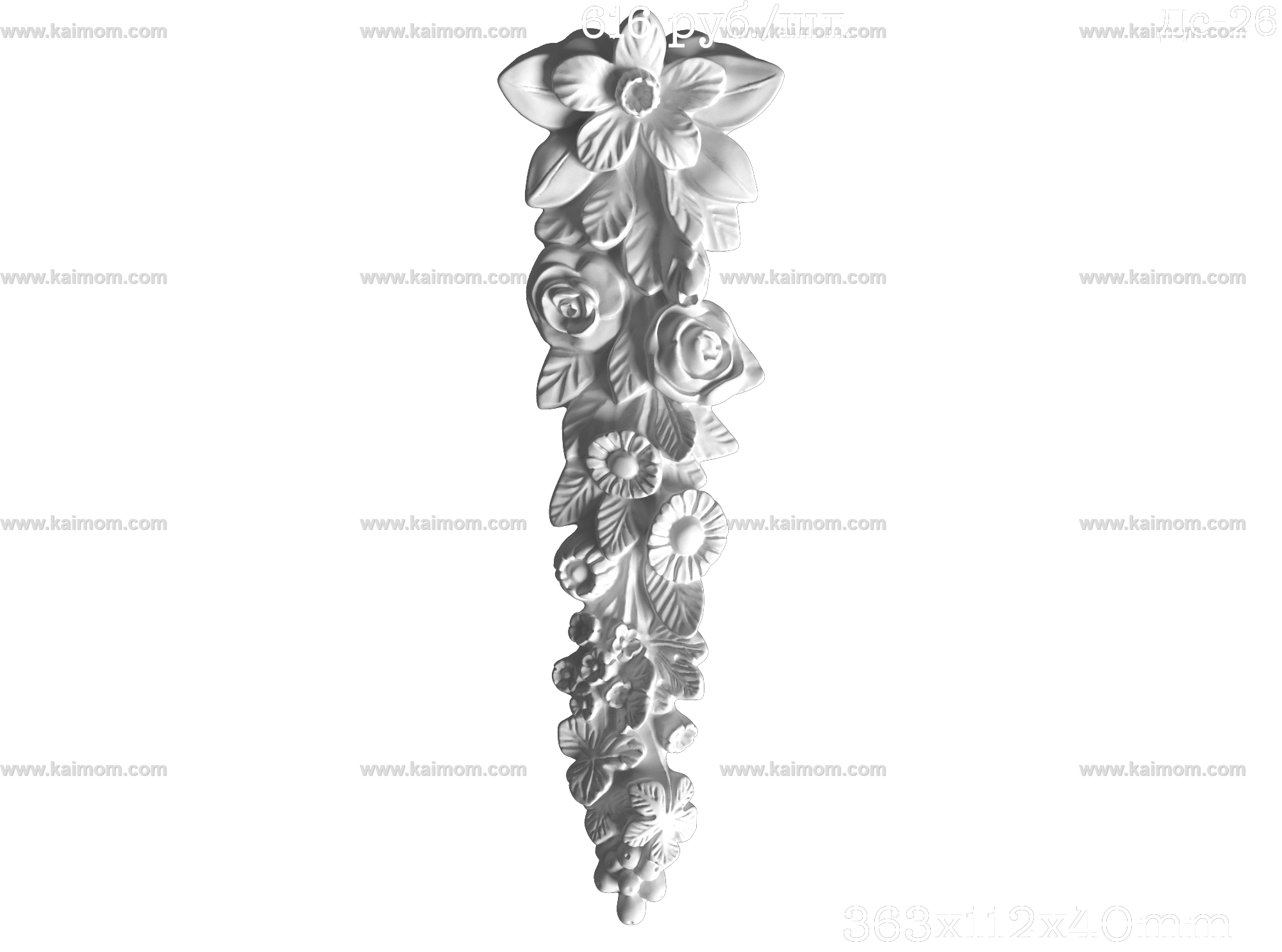 欧式墙面雕花3D模型-1