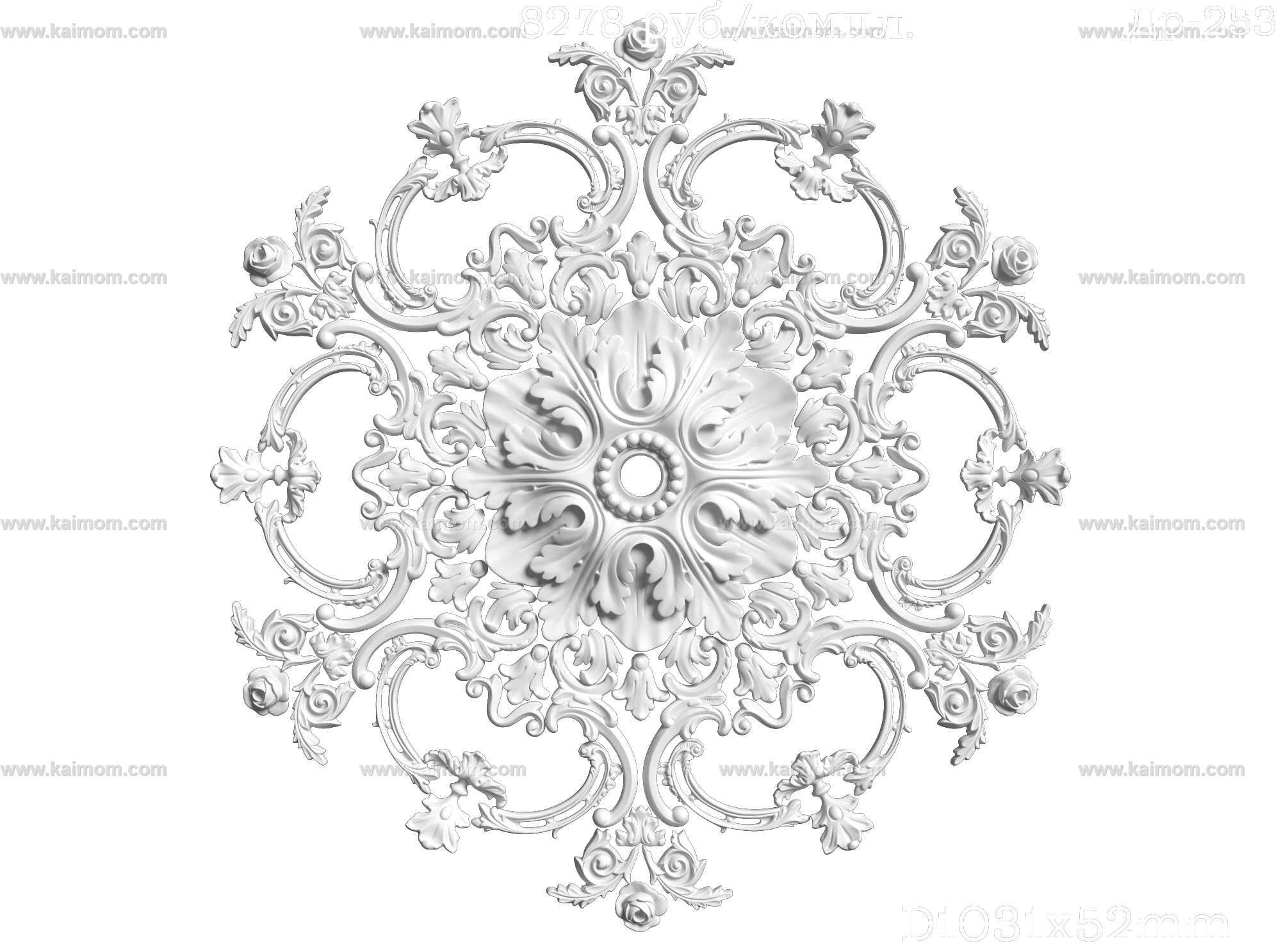 欧式古典雕花灯池3D模型-1