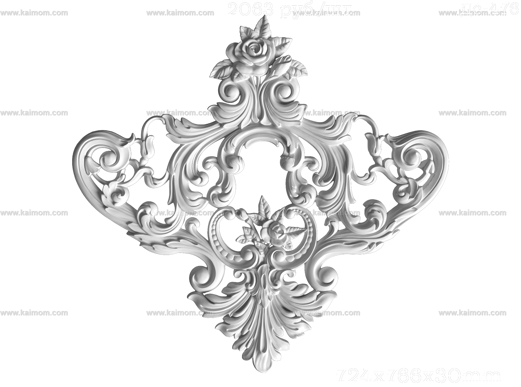 欧式墙面雕花3D模型-1