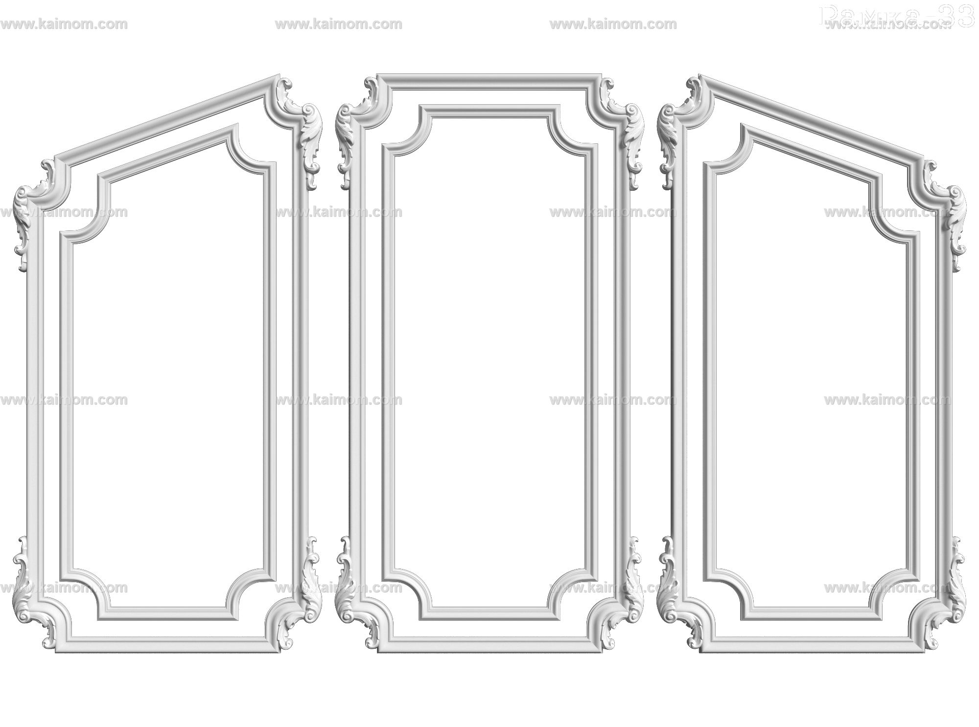 欧式墙面雕花3D模型-1