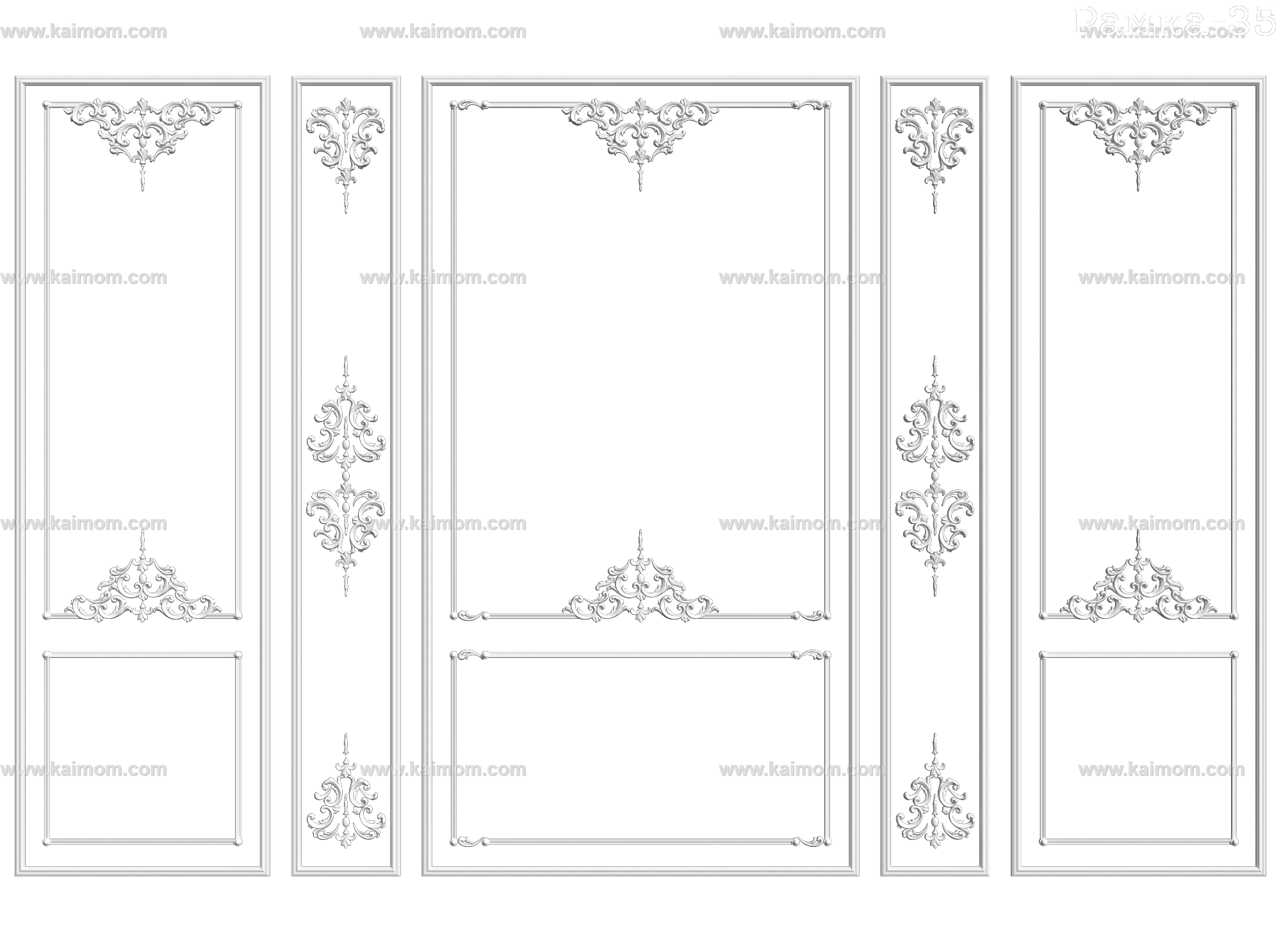 欧式墙面雕花3D模型-1