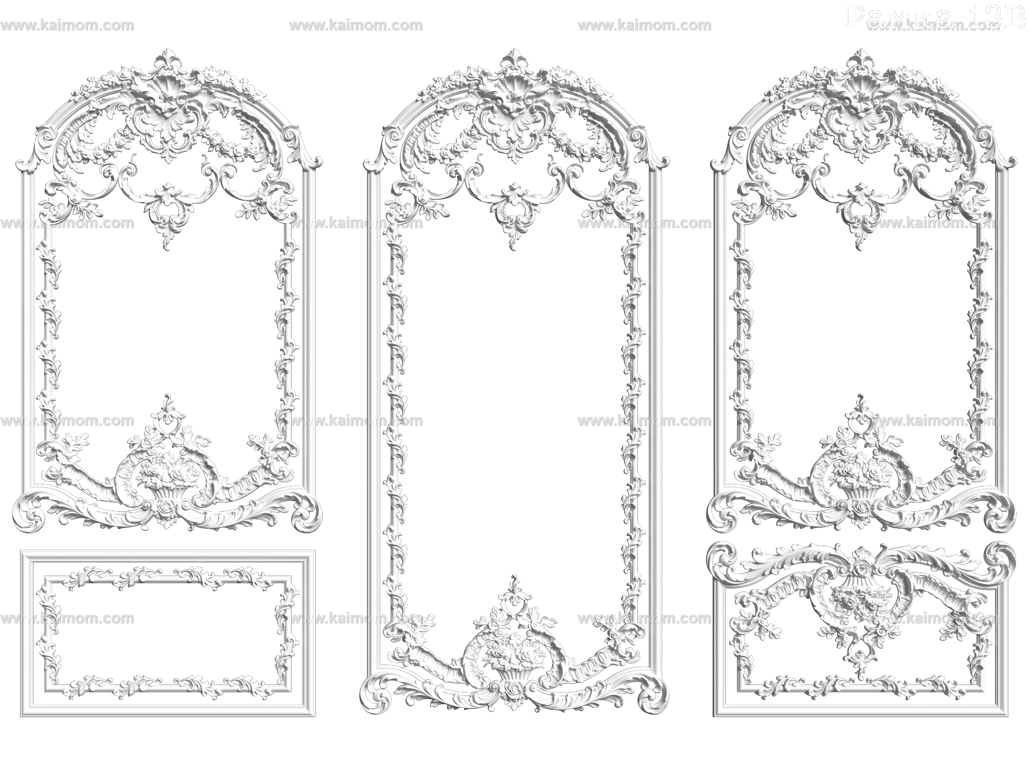 欧式墙面雕花3D模型-1