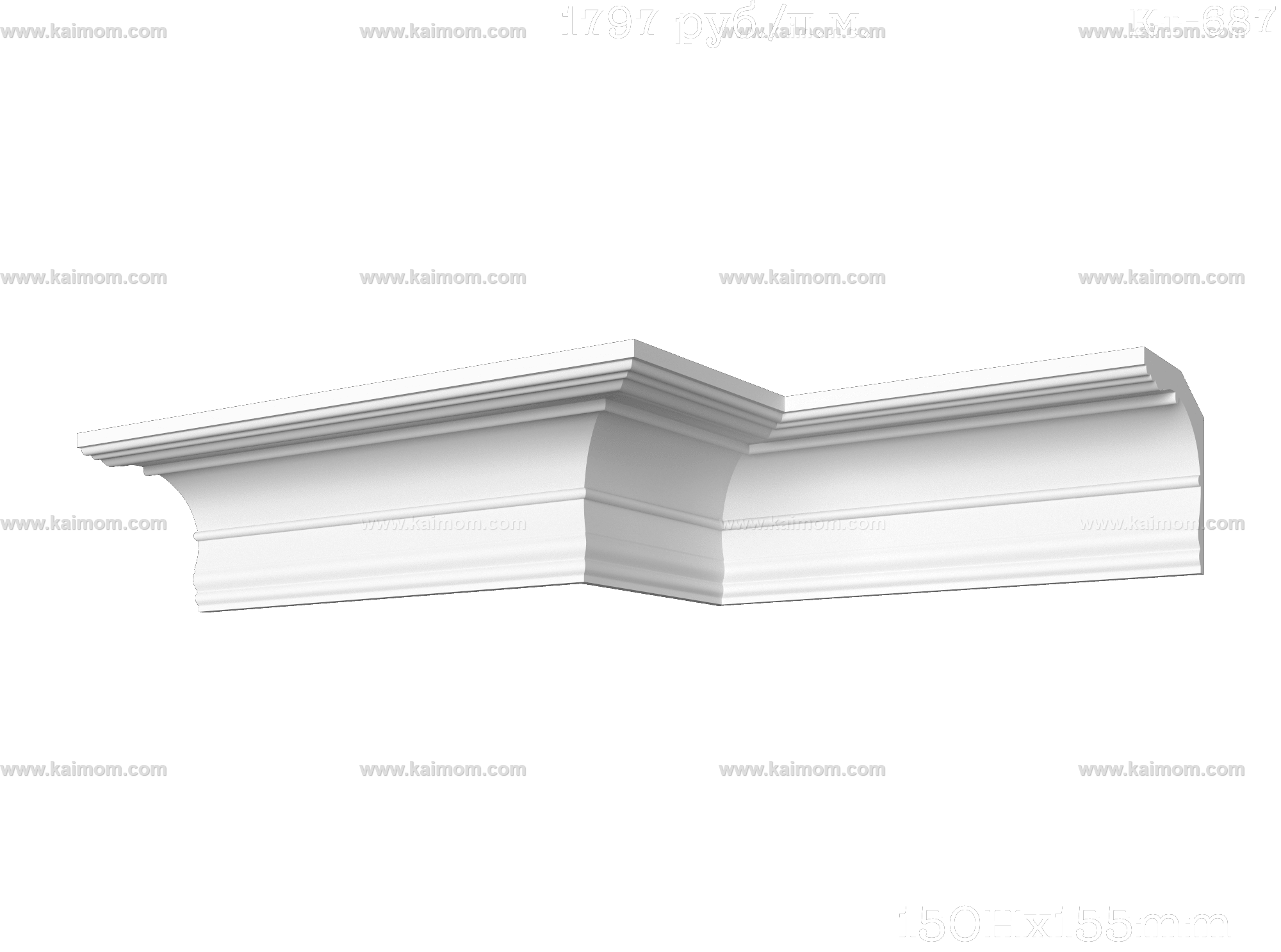 转角石膏线3D模型-1