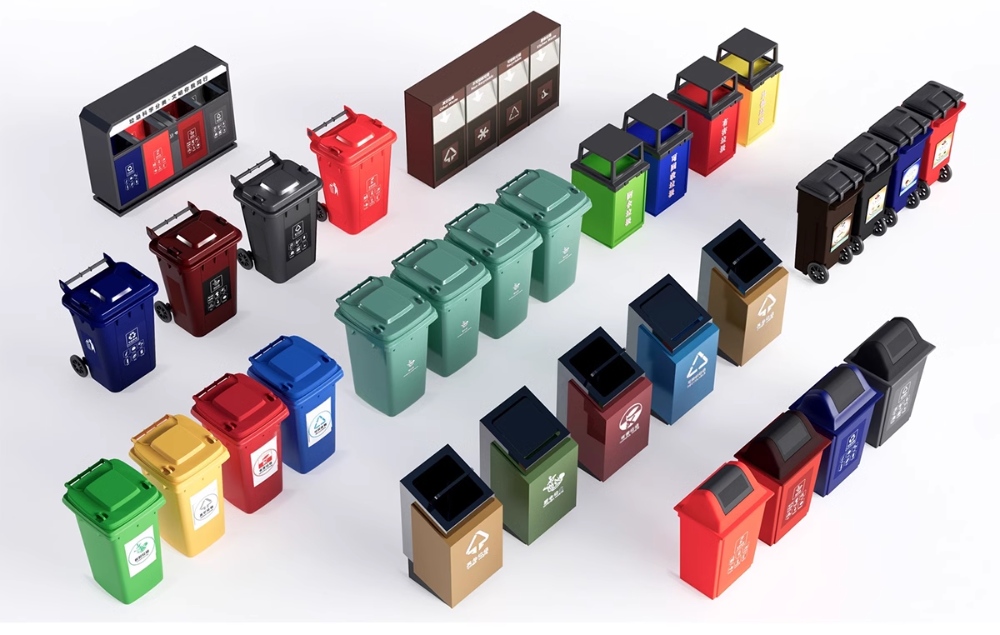 户外垃圾桶SU模型-1