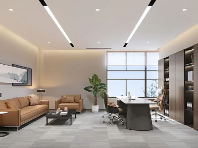 老板办公室SU模型-1