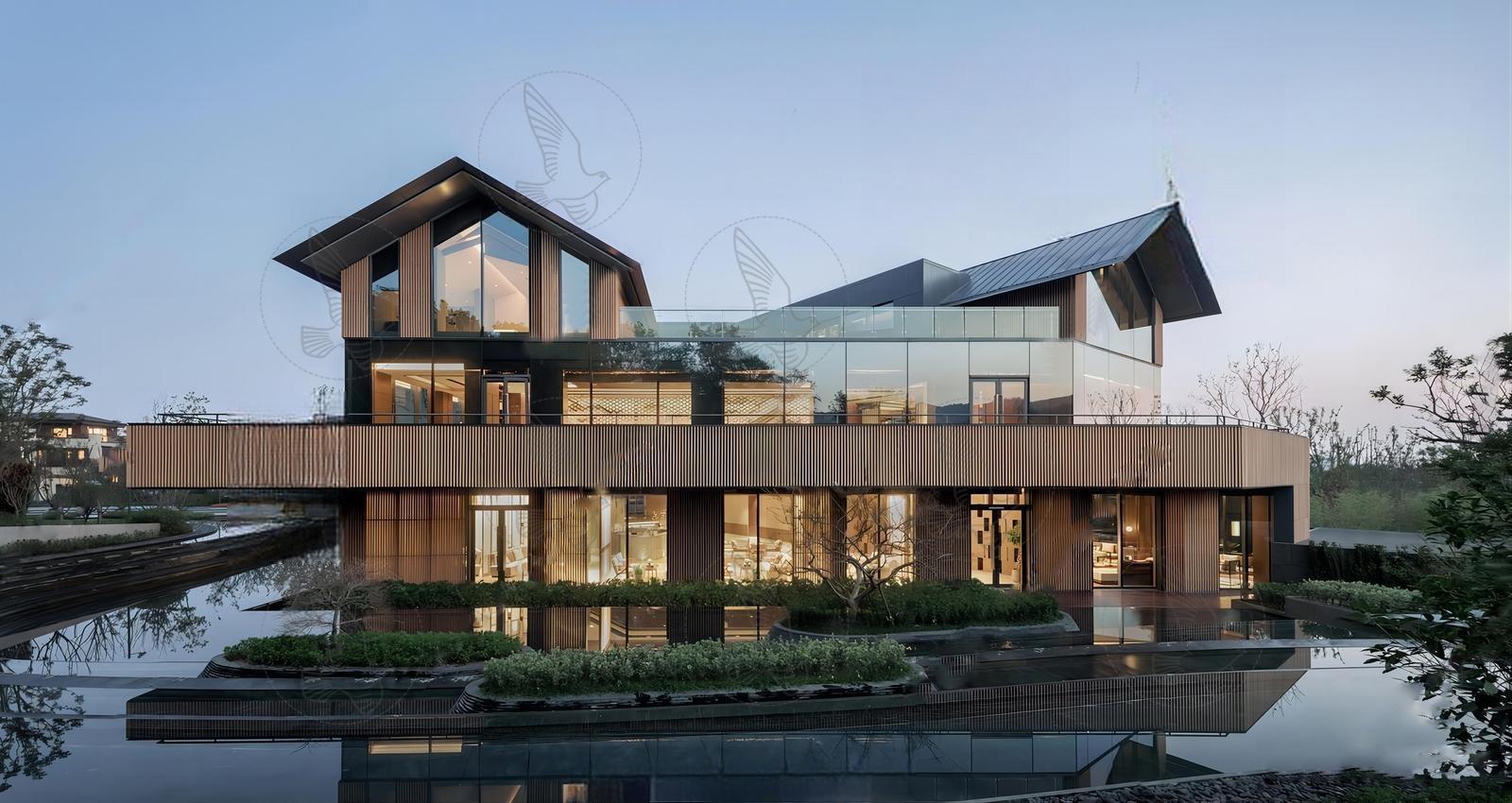坡屋顶建筑SU模型-1