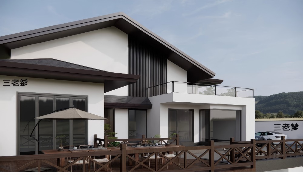 坡屋顶建筑SU模型-1