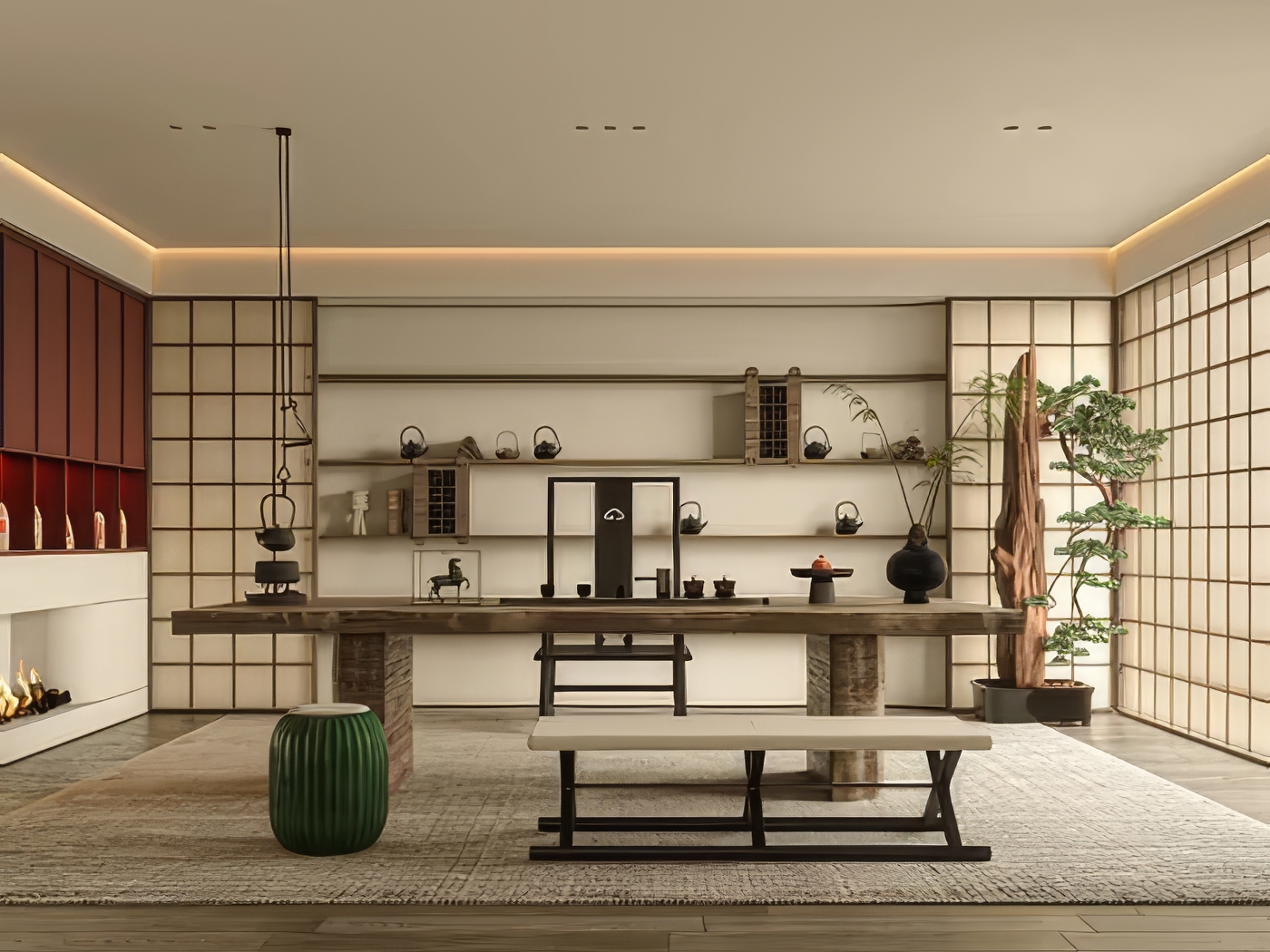 新中式客餐厅SU模型-1